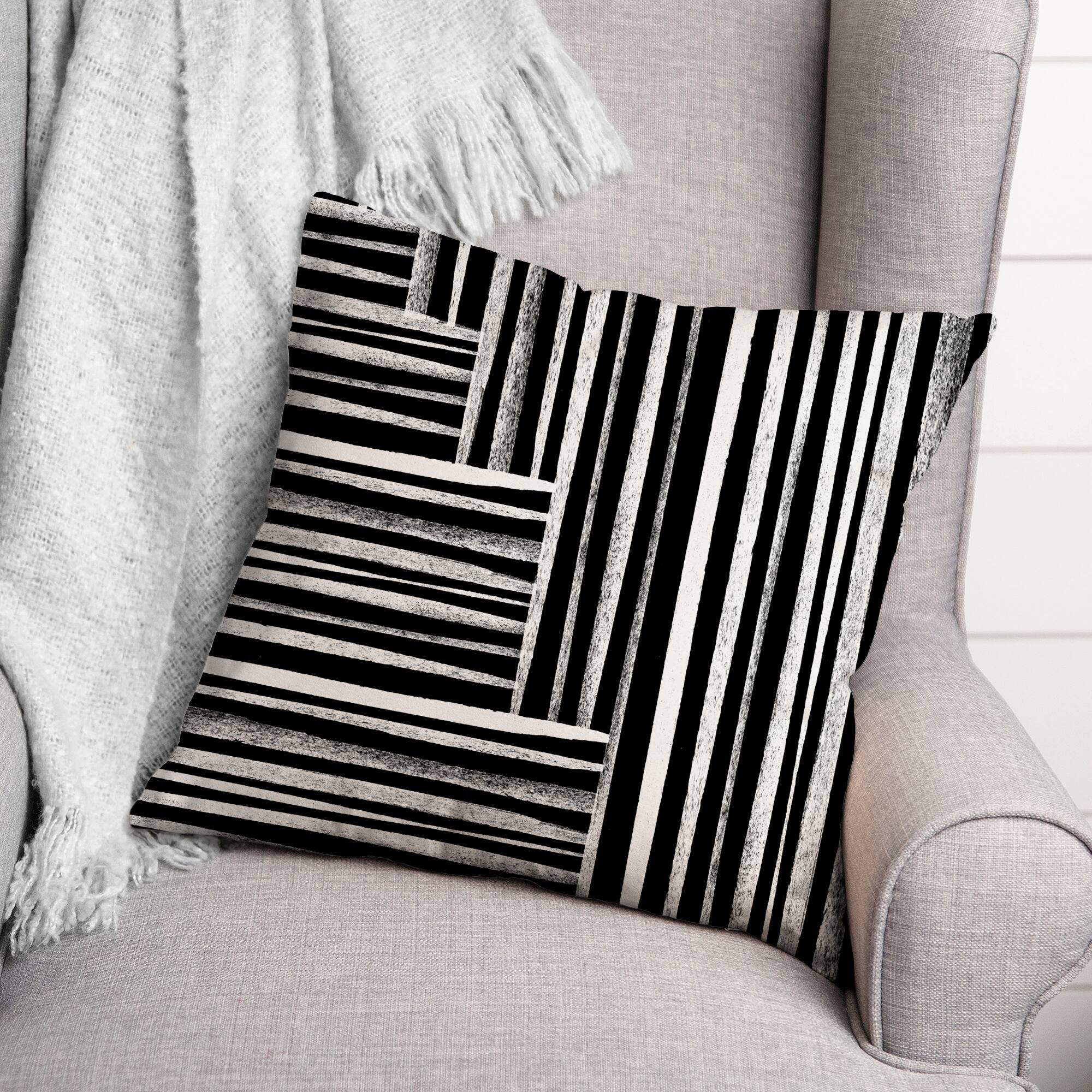 Distressed Lines Pattern 18" x 18" Throw Pillow